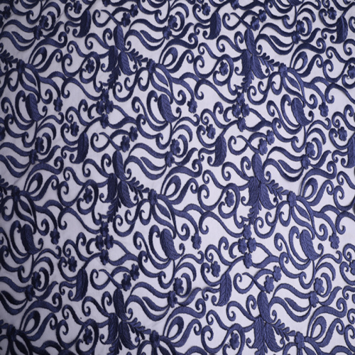 Hot Selling Leaf Embroidery On Korea Mesh