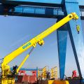 Marine cargo crane 0.2T20M telescopic crane installed on the ship deck