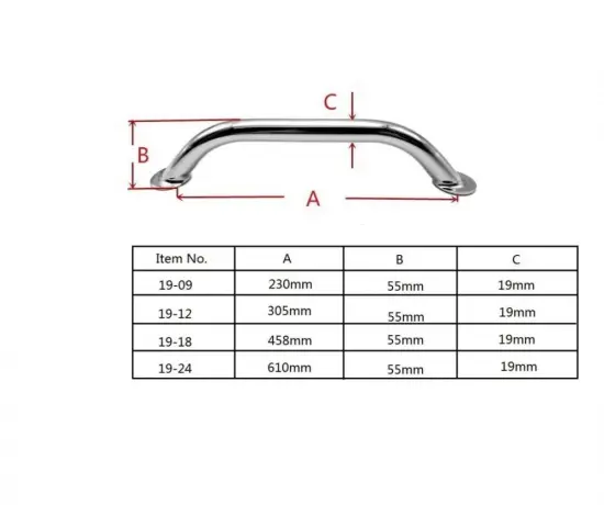 Dia.19mm Grab Rail Handle Marine Boat Hardware