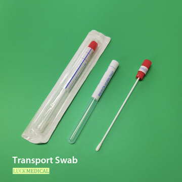 Amostra de swab de transporte na dica de viscose do tubo