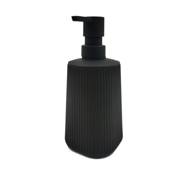 Modern Farmhouse Style Plastic Soap Dispenser with Pump - Black and Striped Design for Bathroom and Kitchen
