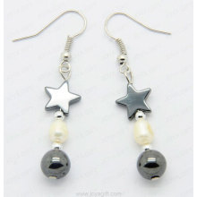 fashion hematite pearl earring