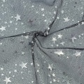 Tessuto in tulle di poliestere 100% stampato con lamina d'argento
