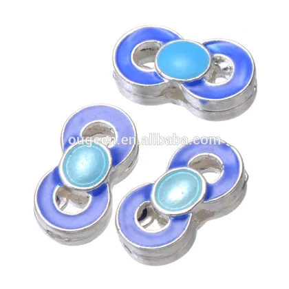 fashion beads jewelry made in china, blue enamel metal beads for charms