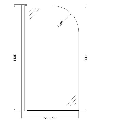 SALLY 6mm Economical Bathtub Screen with Tempered Glass