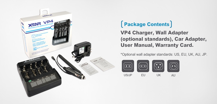 100% Original Fast Speed Xtar VP4 Charger