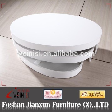 YA622 modern white high gloss rotating coffee table