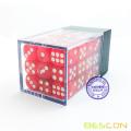 Bescon 12mm 6 caras Dice 36 en Brick Box, 12 mm Six Sided Die (36) Bloque de dados, Marble Red