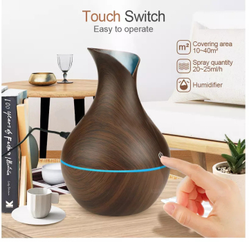 Cool Mist Flower Shape Wood Grain Aroma Diffuser