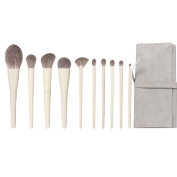 Aanpasbare natuurlijke geiten haarpoeder concealer, oogschaduw, eyeliner en markeerstiftmake -upborstelset: professionele mengtools voor precisietoepassing