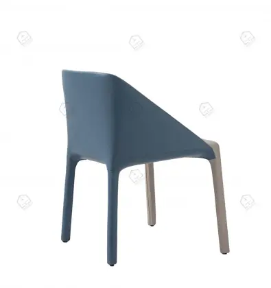 Blue faux leather Manta chairs