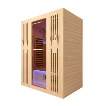 Canadian Hemlock Far Infrared Sauna Three People