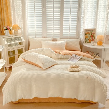Hot Sale: Custom Luxury Queen Size White Seersucker Comforter Set with Sheets - 4-Piece Microfiber Bedding Set