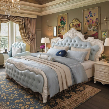 European Luxury Princess Box Bed: Contemporary High-End Solid Wood Bedroom Furniture