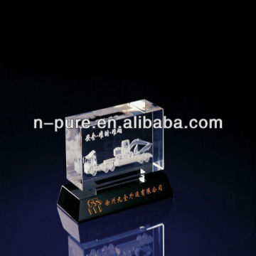 Engraved Crystal Cut 3D Laser Block