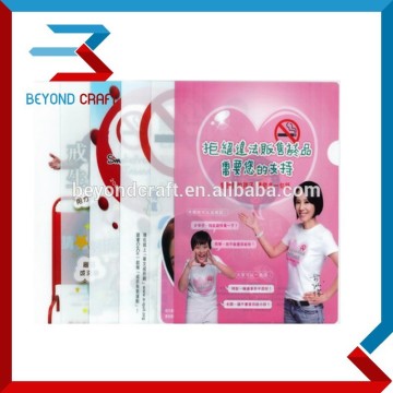 A4 size L shape pp file folder clear pocket folders custom printing