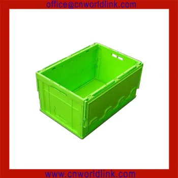 Top Sale 65L Plastic Stock Collapsible Crate with Attached Lid