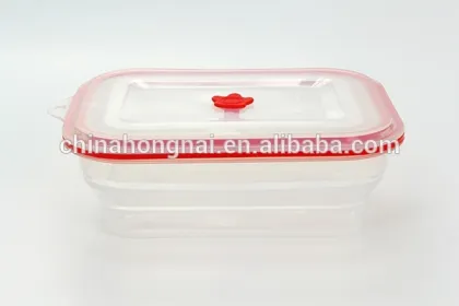fresh keeping functional foldable food storage ,silicone fresh container,picnic lunch box