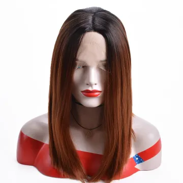 Aishili wholesale ombre 360 straight lace front wigs heat resistant synthetic wigs for black women