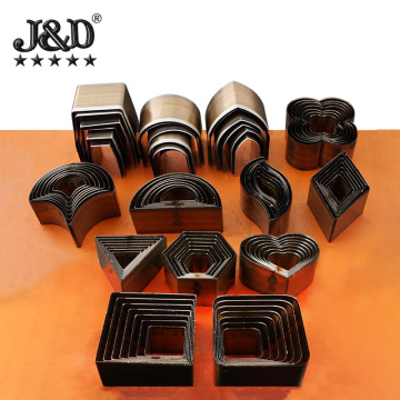 DIY-Leder-Punschmesserformen: Sechseck, Dreieck, Herz, Kurzkopf, Quadrat, Winkel-r-R