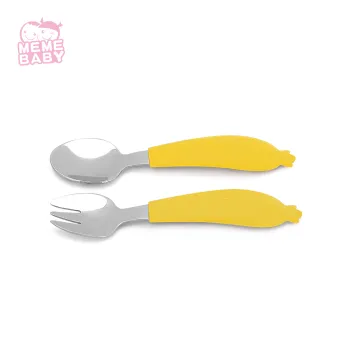 Custom Silicone Spoon Fork Dinnerware Set For Baby