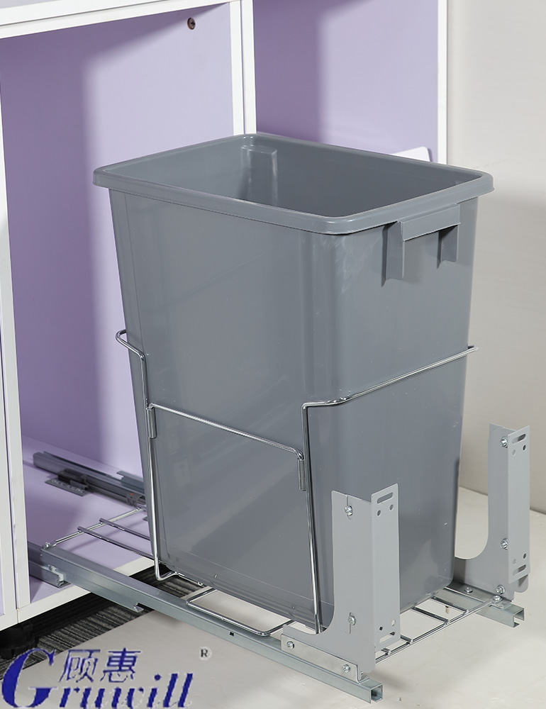 Cabinet 35L pull-out plastic single bucket trash can