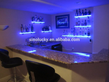 Wall Mounted LED Lighted Liquor Bottle Shelf: 2'L. Brand New