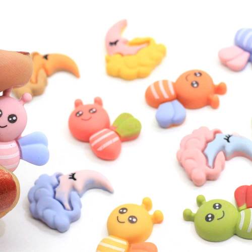 Günstige Großhandel Moonlight Cute Insektenharz Cabochon 100pcs Für DIY Toy Decor Perlen Mädchen Schlafzimmer Dekoration Charms