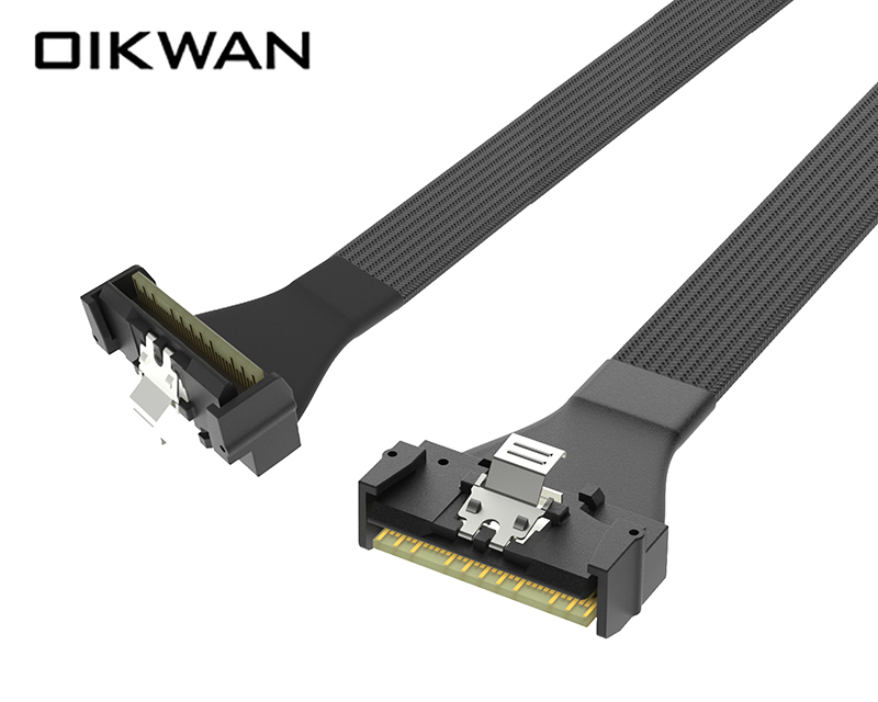 Slimsas SFF-8654 8i a 8i Cable de doble flexión SLIM X8 Cable Slimsas PCIe Gen5