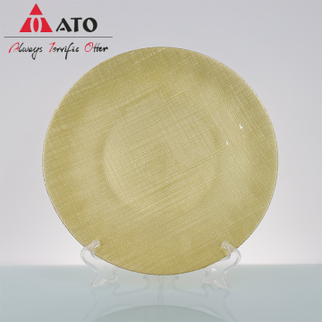 Decorazione per feste di lusso Shinning Gold Glass Charger Plate