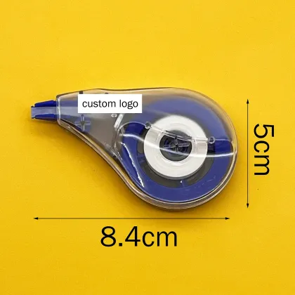 China Factory Custom Printed Mute Correction Tape Roller Plastic Blue Colored Whiteout Tape