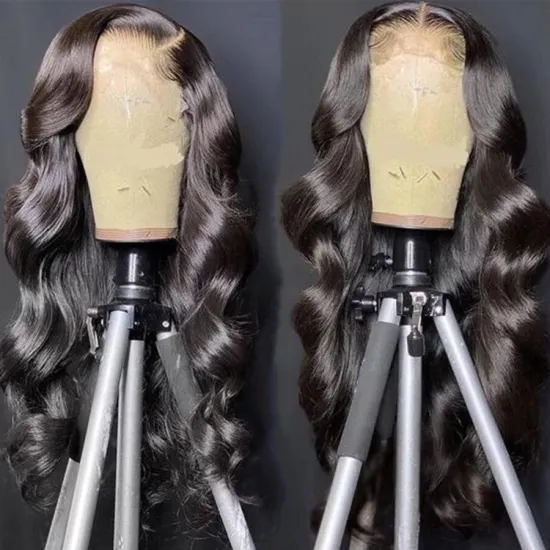10a 180% Density Cuticle Aligned 100% Body Wave Human Hair Wigs, Pre Plucked 13x6 Loose Wave HD Transparent Lace Frontal Wigs