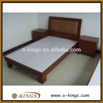 Hotel style bed room furniture wooden bed and night stand