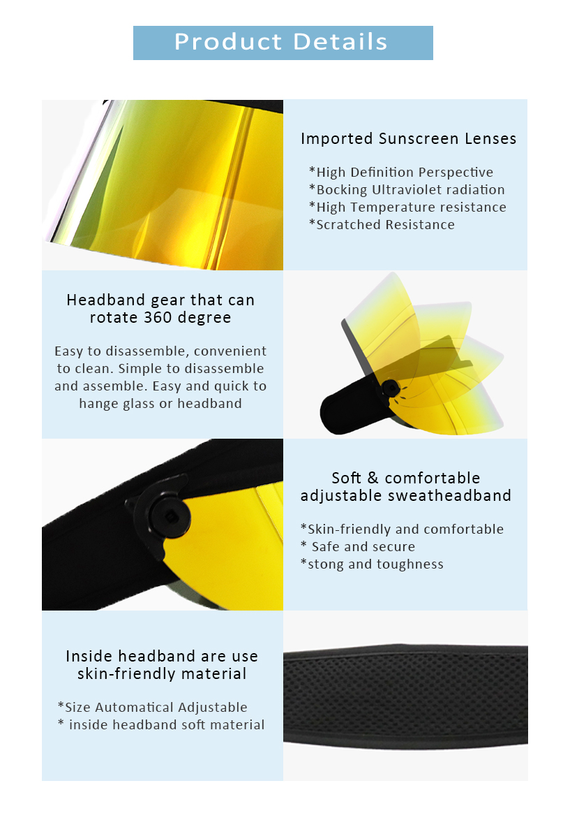 Sport Visor Face Shield Uv Protection Sun Visor Hat Factory