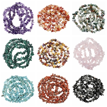 Natural Crystal Beads Chips 5mm to 8mm Irregular Gemstone Bead with Holes DIY for Bracelet Necklace Earring Jewellery Making 32"