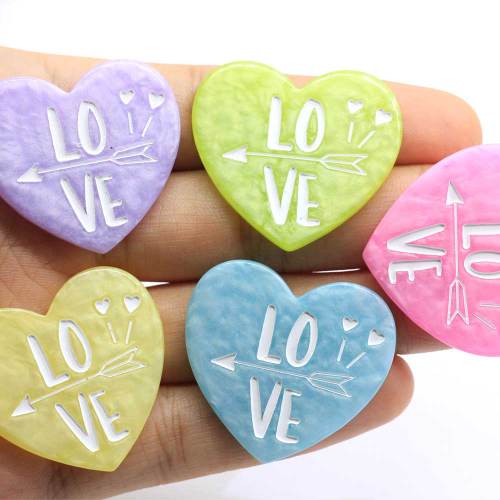 Lover Gift Decoration Kolorowe Flatback Heart Shape Beads for Planar Jewelry Supply Notatnik Ozdoba Kolczyk Making Ring