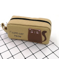 Plush Pencil Bag Custom cute meow style canvas pencil bag Supplier