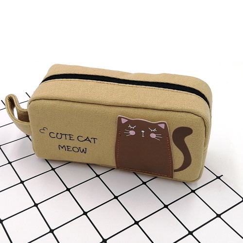 Pencil Bag Custom cute meow style canvas pencil bag Manufactory