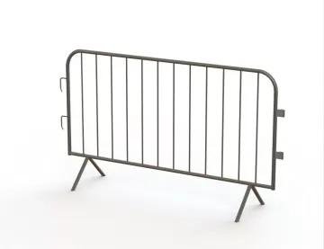 Standard Metal Barricade with Crowd Control Barrier Belt Stanchions