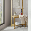 Space-Saving Bamboo Furniture: Multi-Functional Rack for Bathroom Shelving, Storage, Chair Seat, and Towel Holders