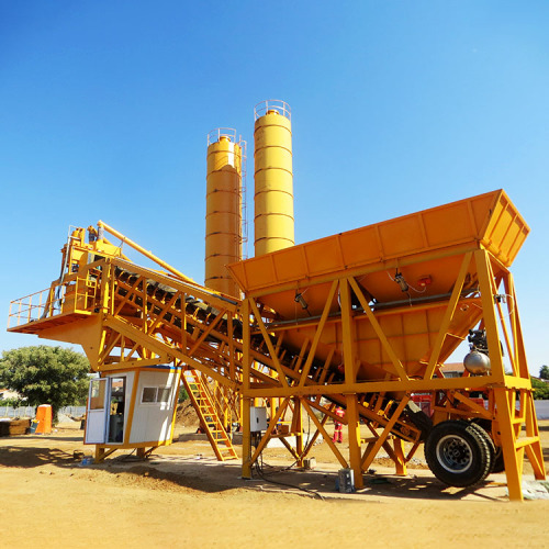 YHZS Series mobile concrete batching plant in Cambodia