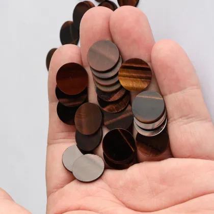 Wholesale Red Tiger Eye Stone Coin Shape Cutting