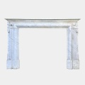 Parisian White Statuary Marble Antique Fireplace Mantel