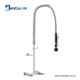 Commercial Wall Mounted Faucet with Sprayer