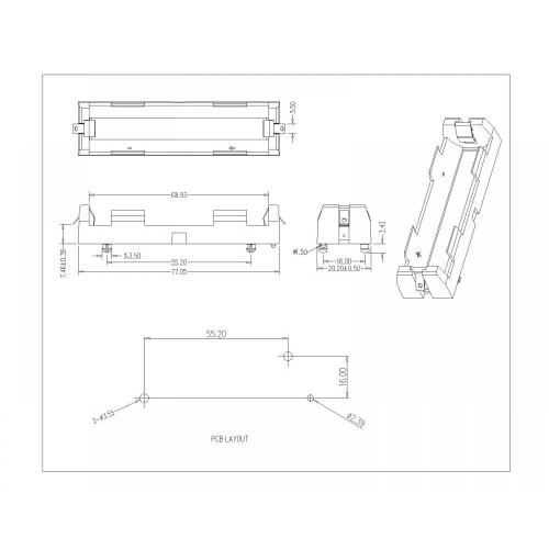 Giá đỡ pin đơn cho đuôi hàn 18650