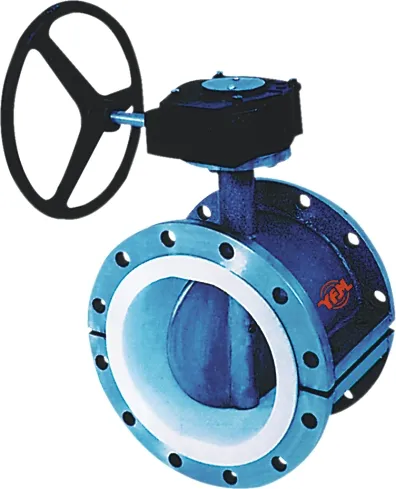 Half bore PTFE Lined Butterfly Valve corrosion resistant
