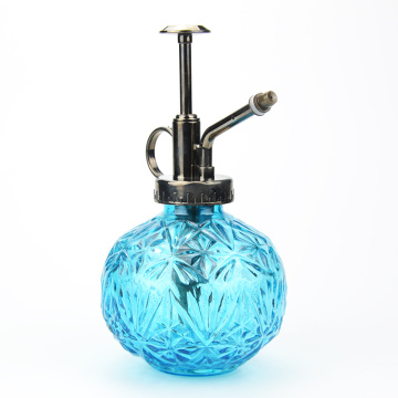 Botella de spray de agua para el cabello de prensa larga de vidrio flor