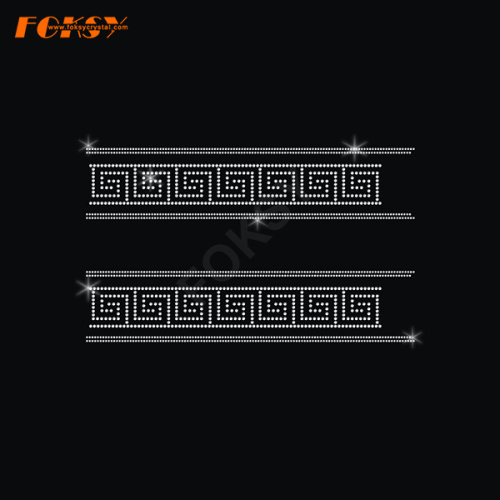 Copperplate Shape Rhinestone Transfer For Cheer Bow Strips