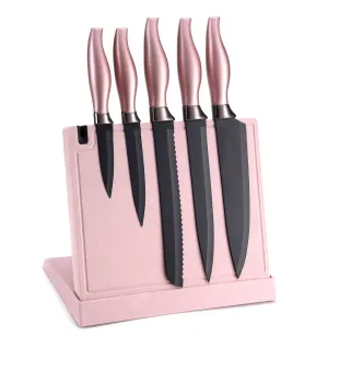 New 5 Pcs Kitchen Knife Set with Magentic Sharpener Holder