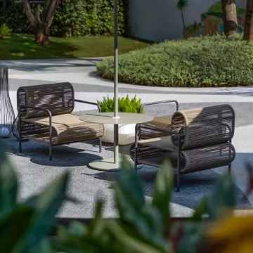 Outdoor Rattan Sofa and Chair Set for Patio, Balcony, Hotel, and Garden
